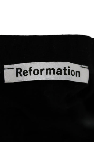 Reformation Women Black Knee Length Skirt Tencel Spandex Classic Size S