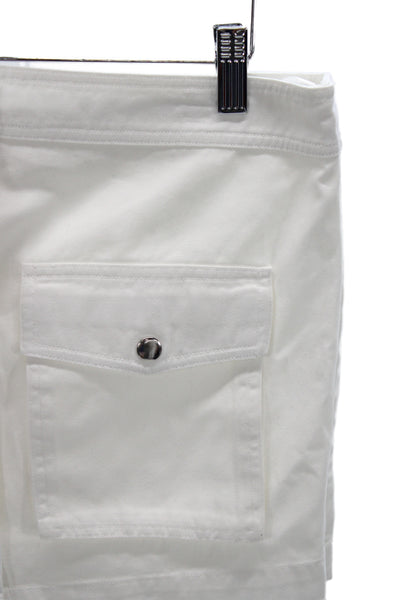 Staud Womens White Cargo Mini Skort 100% Cotton Size 8