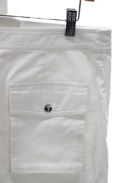 Staud Womens White Cargo Mini Skort 100% Cotton Size 8