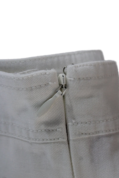 Staud Womens White Cargo Mini Skort 100% Cotton Size 8