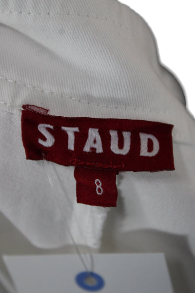 Staud Womens White Cargo Mini Skort 100% Cotton Size 8
