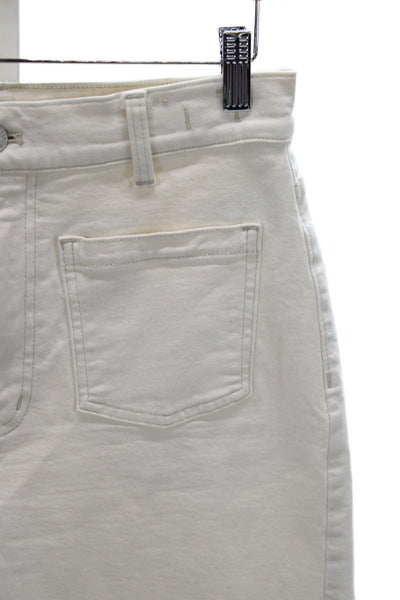 Madewell Womens Cropped High Rise White Cotton Pants Button Size 28
