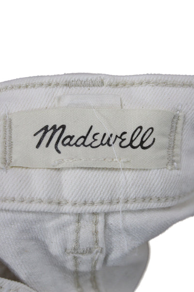 Madewell Womens Cropped High Rise White Cotton Pants Button Size 28