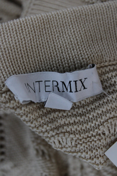 Intermix Women Maxi Pencil Straight Skirt Beige 100% Lyocell Size S