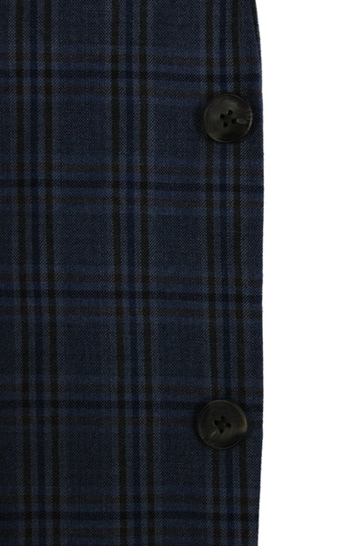 Penguin Mens Plaid Blue Button Blazer Wool Blend Long Sleeve Size 42