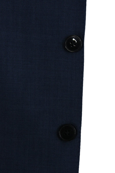 Calvin Klein Mens Blue 2-Piece Wool Blend Suit Jacket Collared Button Size 42