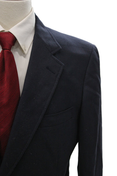 Cricketeer Mens Dark Blue Wool Blend Button Blazer Collared Classic Size 56