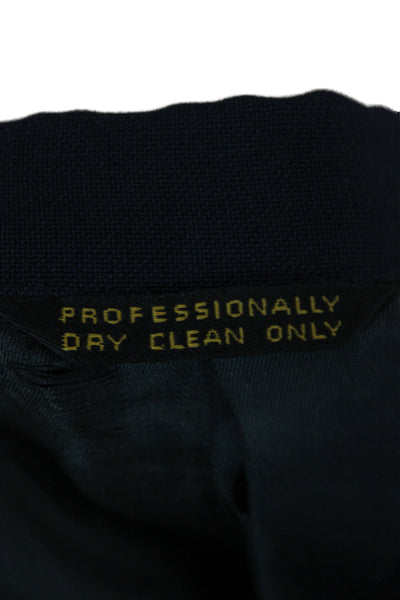 Cricketeer Mens Dark Blue Wool Blend Button Blazer Collared Classic Size 56