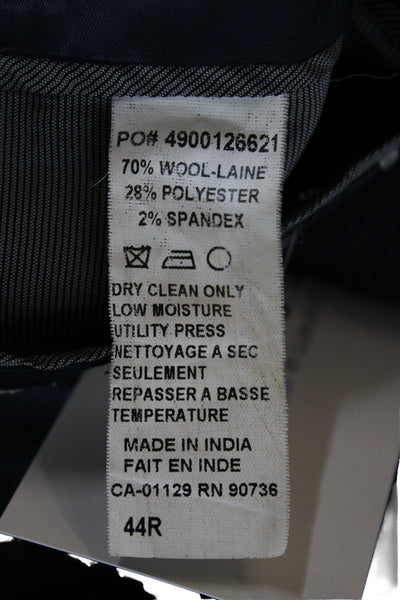 Calvin Klein Mens Dark Blue Checked Wool Blend Suit Jacket Button Size 44