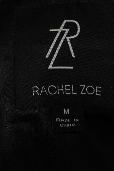 Rachel Zoe Women Bomber Jacket Beige Striped Zip Collared Long Sleeve Size M