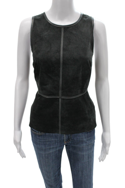 Bailey 44 Women Leather Jersey Tank Black Round Neck Size 4