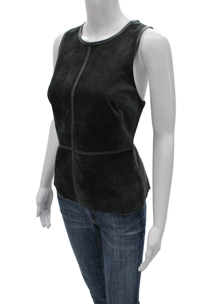 Bailey 44 Women Leather Jersey Tank Black Round Neck Size 4