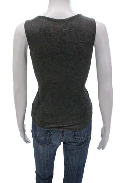 Bailey 44 Women Leather Jersey Tank Black Round Neck Size 4