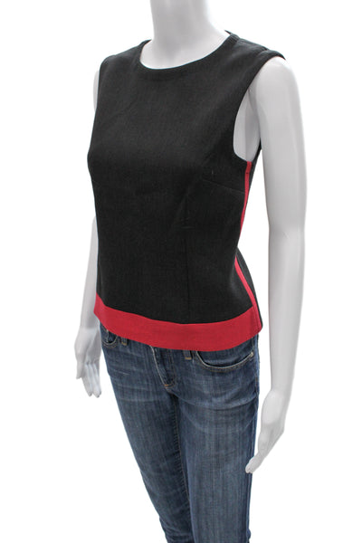 Tristan & Iseut Women Basic Sleeveless Crew Neck Top Black Size 8