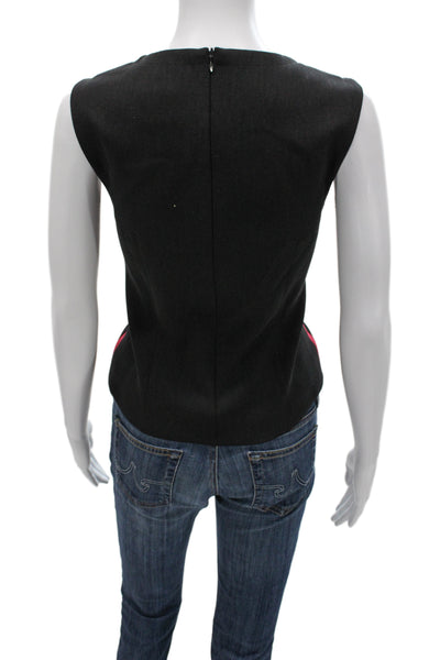 Tristan & Iseut Women Basic Sleeveless Crew Neck Top Black Size 8