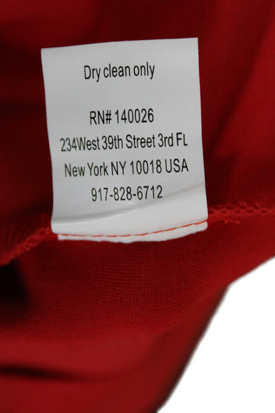 Parker Womens Fit & Flare Mini Dress Red Zip Sleeveless Size M