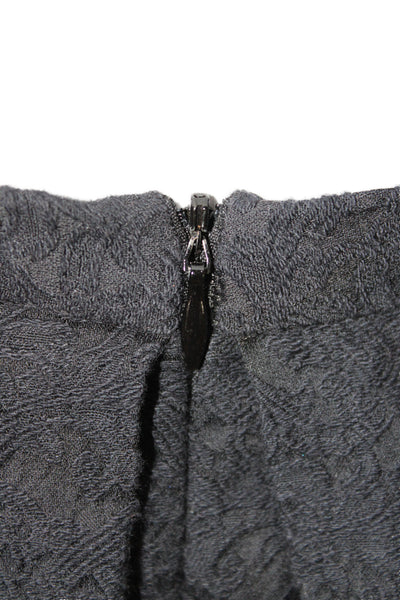 Zara Womens A-Line Pleated Skater Skirt Dark Gray Cotton Knee Length Size L