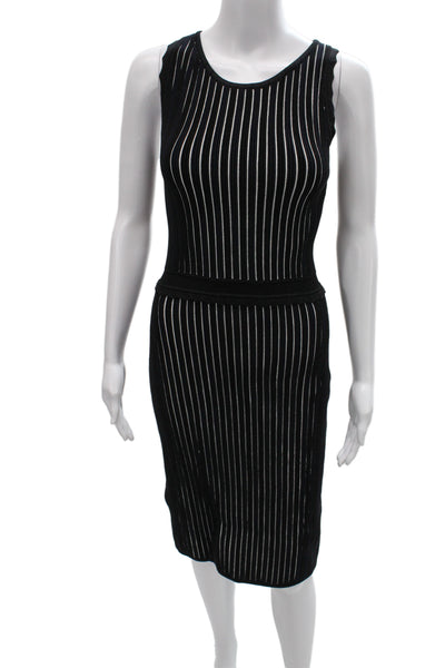 Reiss Women Black Bodycon Sheath Knee Length Sleeveless Dress Size 6