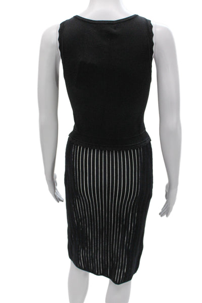 Reiss Women Black Bodycon Sheath Knee Length Sleeveless Dress Size 6