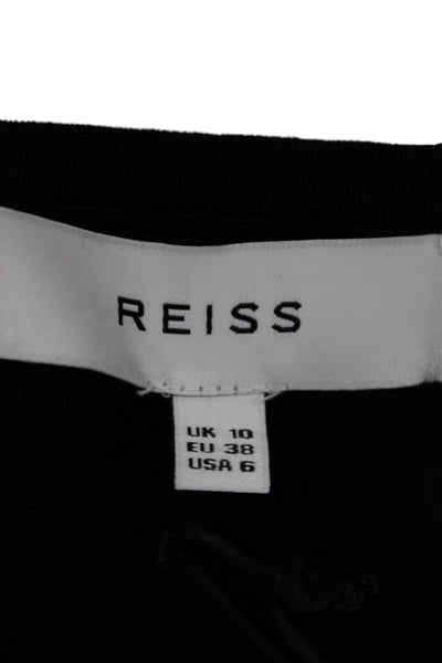Reiss Women Black Bodycon Sheath Knee Length Sleeveless Dress Size 6
