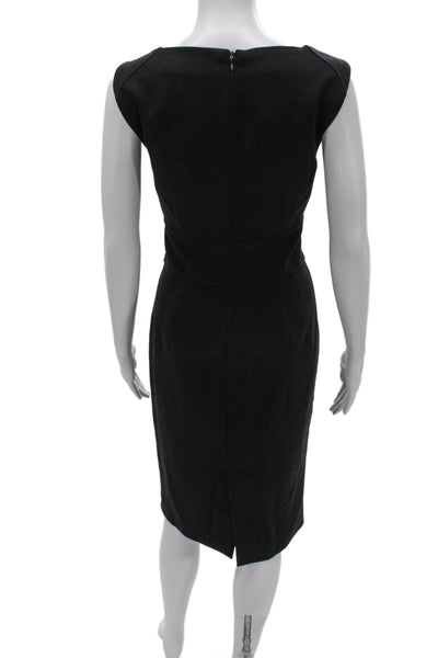 Zara Women Sheath Pencil Dress Black Silk Blend Sleeveless Knee Length Size L