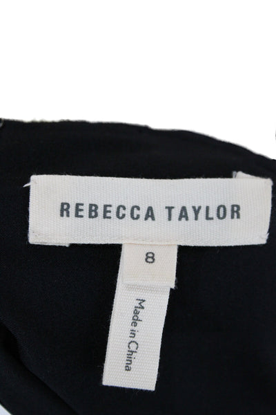 Rebecca Taylor Women Fit & Flare Dark Blue V-Neck Knee Length Dress Size 8
