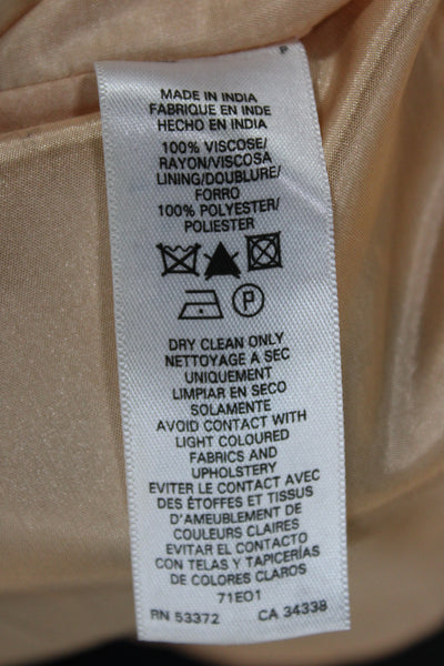 French Connection Women Beige Sleeveless Maxi Sundress Graphic Print Size 8