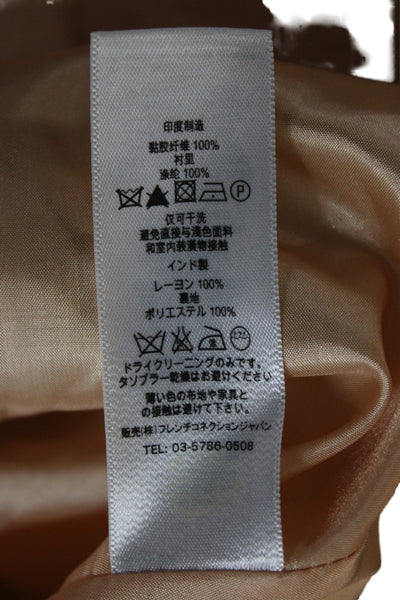 French Connection Women Beige Sleeveless Maxi Sundress Graphic Print Size 8