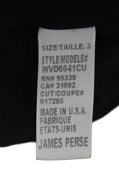 Standard James Perse Women Bodycon Dress Dark Blue V-Neck Short Sleeve Size 3