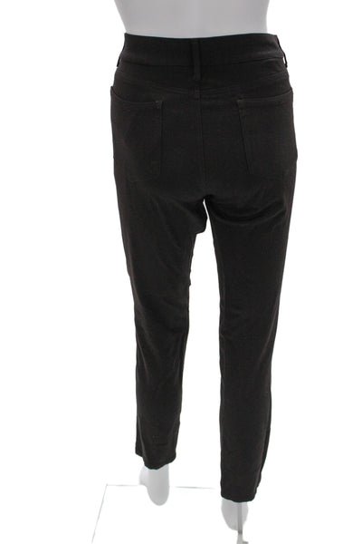 Paige Womens Cropped Ankle Pants Black Rayon Nylon Spandex Button Size 31