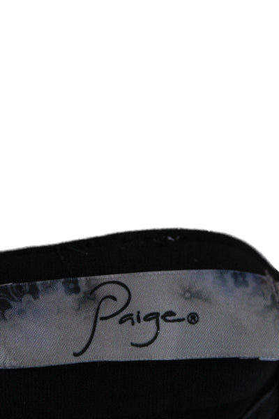 Paige Womens Cropped Ankle Pants Black Rayon Nylon Spandex Button Size 31