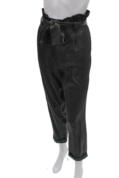 Waverly Grey Women Paperbag Cropped Pants Black Size 8
