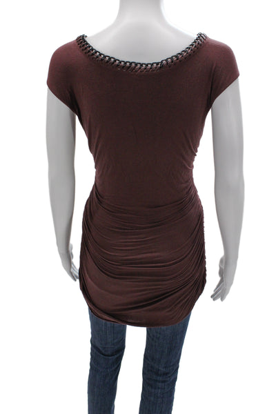 Bailey 44 Womens Jersey Tunic Brown Polyester Sleeveless Round Neck Size L