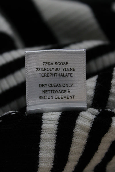Bailey 44 Womens Pullover Sweater Black Striped Long Sleeve Round Neck Size L