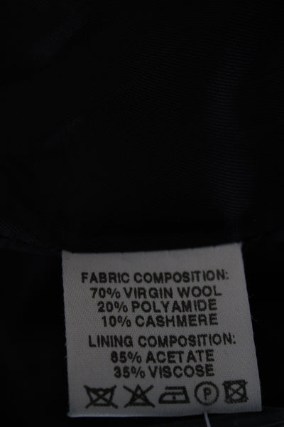 Reiss Womens Overcoat Purple Collared Button Virgin Wool Cashmere Size L