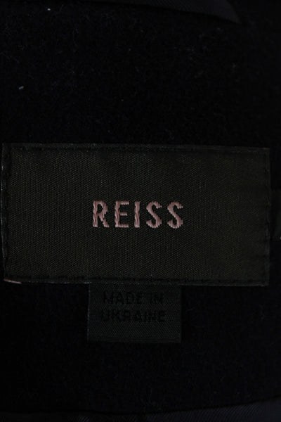 Reiss Womens Overcoat Purple Collared Button Virgin Wool Cashmere Size L