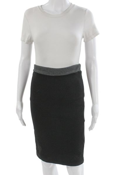 Zara Trafaluc Womens Straight Pencil Skirt Black Cotton Solid Size L