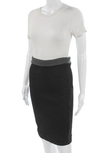 Zara Trafaluc Womens Straight Pencil Skirt Black Cotton Solid Size L