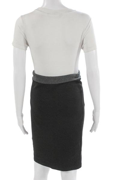 Zara Trafaluc Womens Straight Pencil Skirt Black Cotton Solid Size L