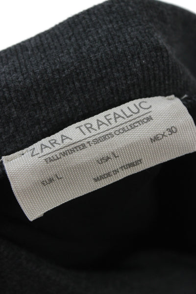 Zara Trafaluc Womens Straight Pencil Skirt Black Cotton Solid Size L