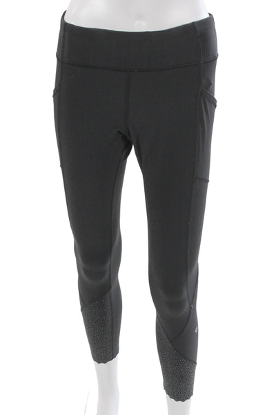 Lululemon Women Ankle Cropped Leggings Black Polyester Blend Size 8