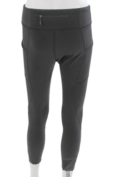 Lululemon Women Ankle Cropped Leggings Black Polyester Blend Size 8