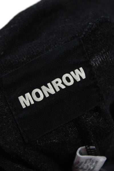 Monrow Women Jogger Sweatpants Dark Gray Stars Graphic Drawstring Size M