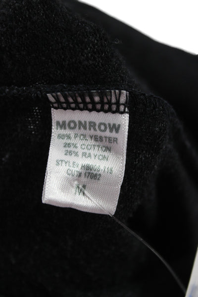 Monrow Women Jogger Sweatpants Dark Gray Stars Graphic Drawstring Size M