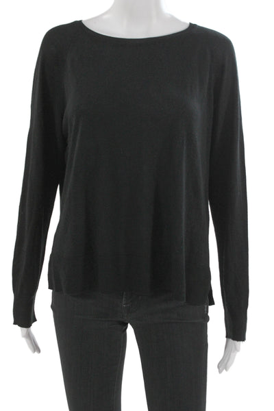 Zara Unisex Black Pullover Sweater Cotton Blend Round Neck Long Sleeve Size M