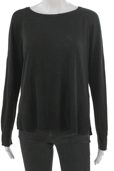 Zara Unisex Black Pullover Sweater Cotton Blend Round Neck Long Sleeve Size M