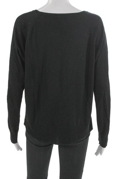 Zara Unisex Black Pullover Sweater Cotton Blend Round Neck Long Sleeve Size M