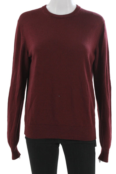 Uniqlo Womens Red 100% Wool Pullover Crew Neck Long Sleeve Sweater Size M