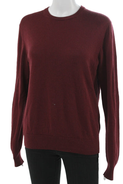 Uniqlo Womens Red 100% Wool Pullover Crew Neck Long Sleeve Sweater Size M