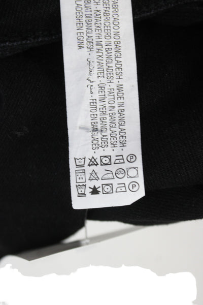 Zara Womens Black Skinny Ankle Jeans High Rise Button Fly Size 10